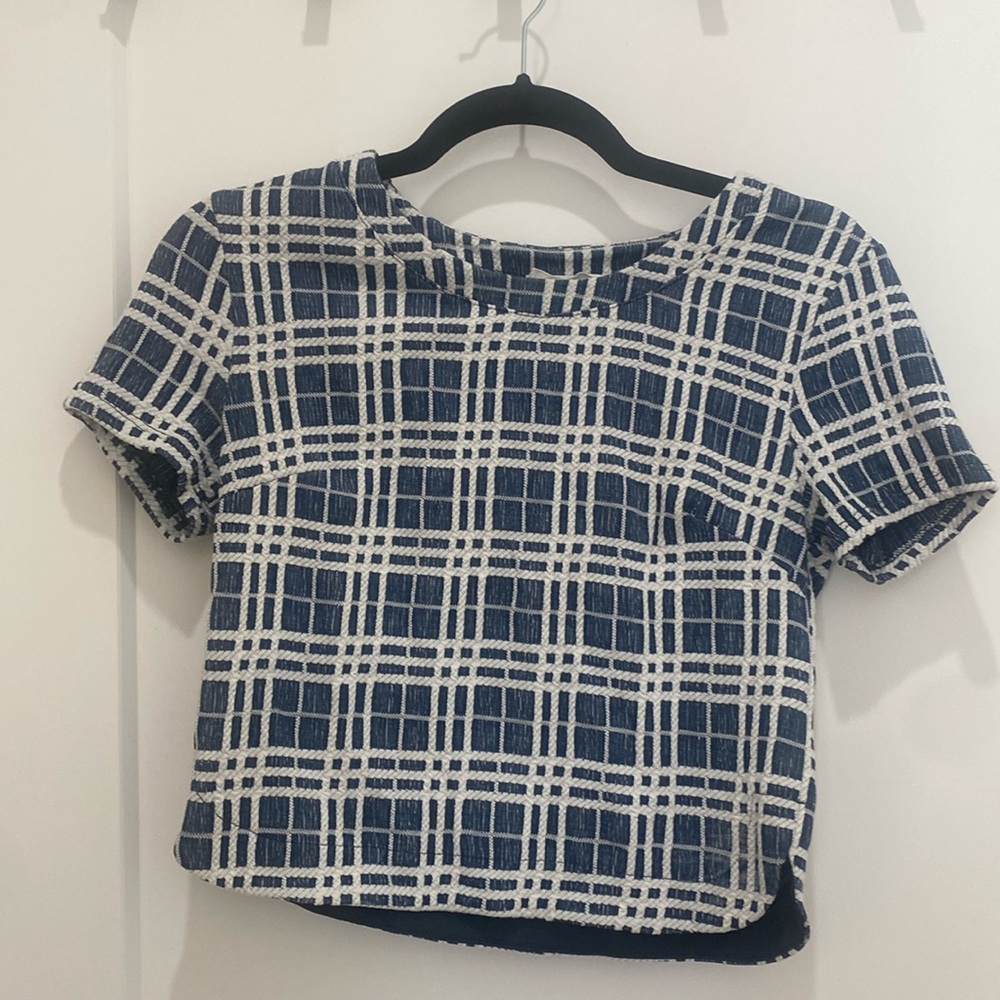 Blue & white Lush top